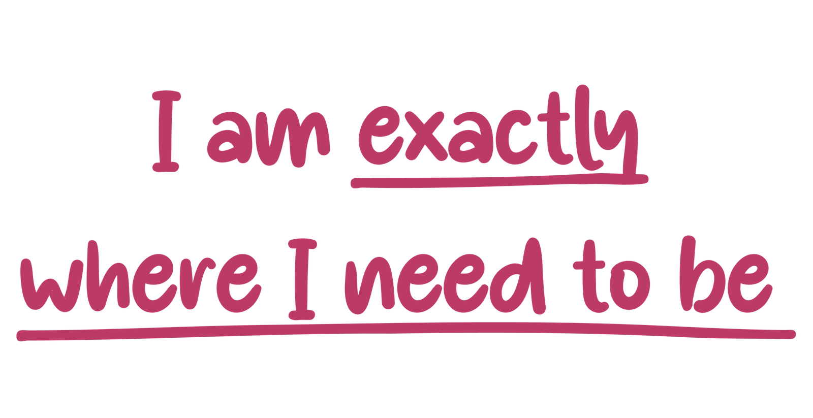 I am exactly where i need to be